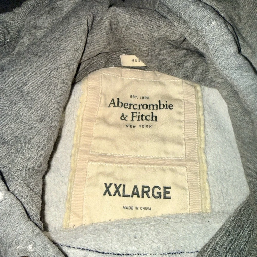 Abercrombie & Fitch Gray Hoodie with Colorful Indian Embroidery Y2K - Picture 2 of 8